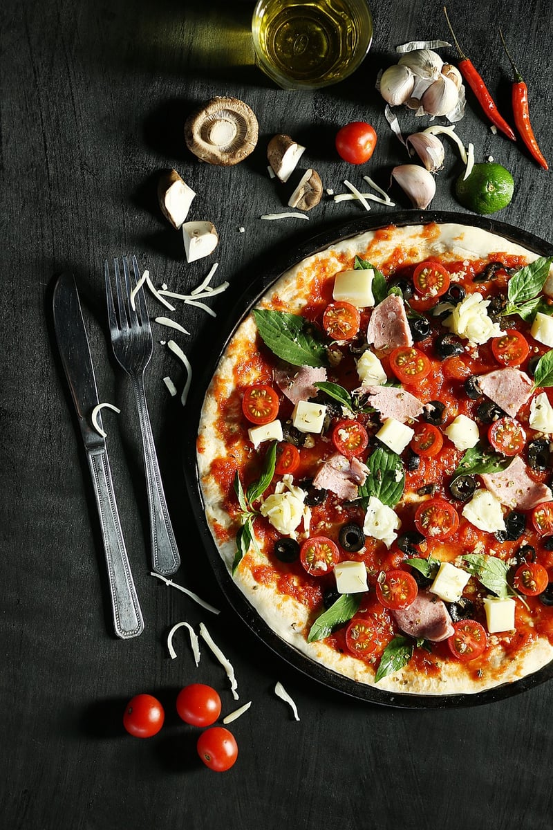 Pizza with various toppings